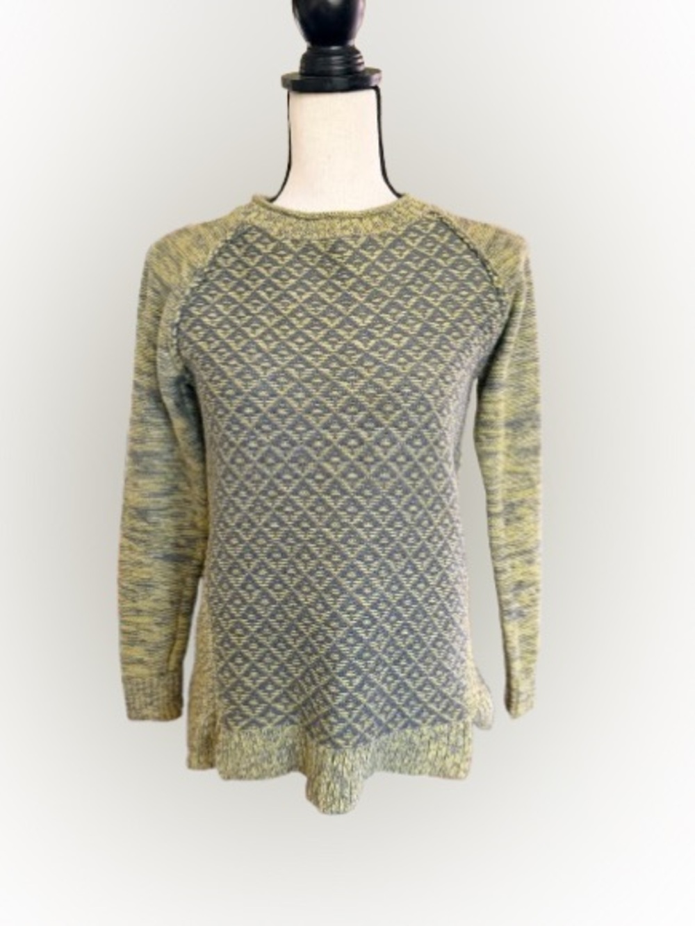 Nomadic Traders Textured Knit Sweater Small Olive Taupe Boho Pullover Tunic